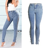 jeans womens 2021 new fashion jeans cross strap jeans sexy slim pencil pants