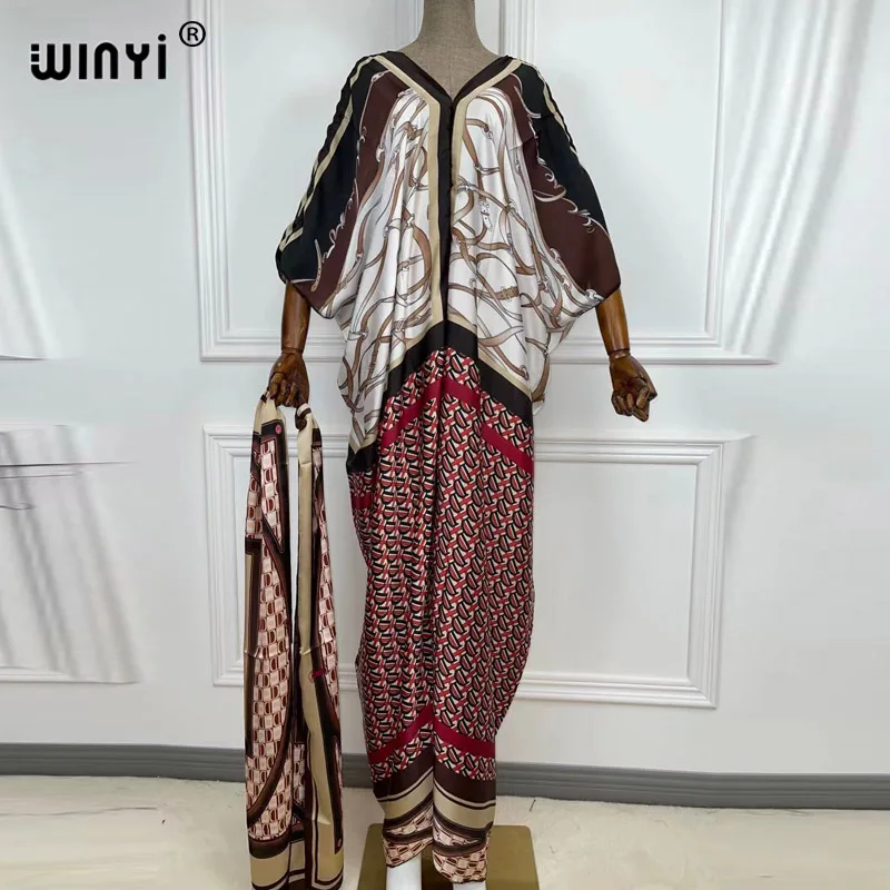 

Maxi sukienka Print Autumn Party Elegant 2021 Elegantes Muslim caftan فساتين Robe Gown Broder Riche Sexy Lady Party maxi beach