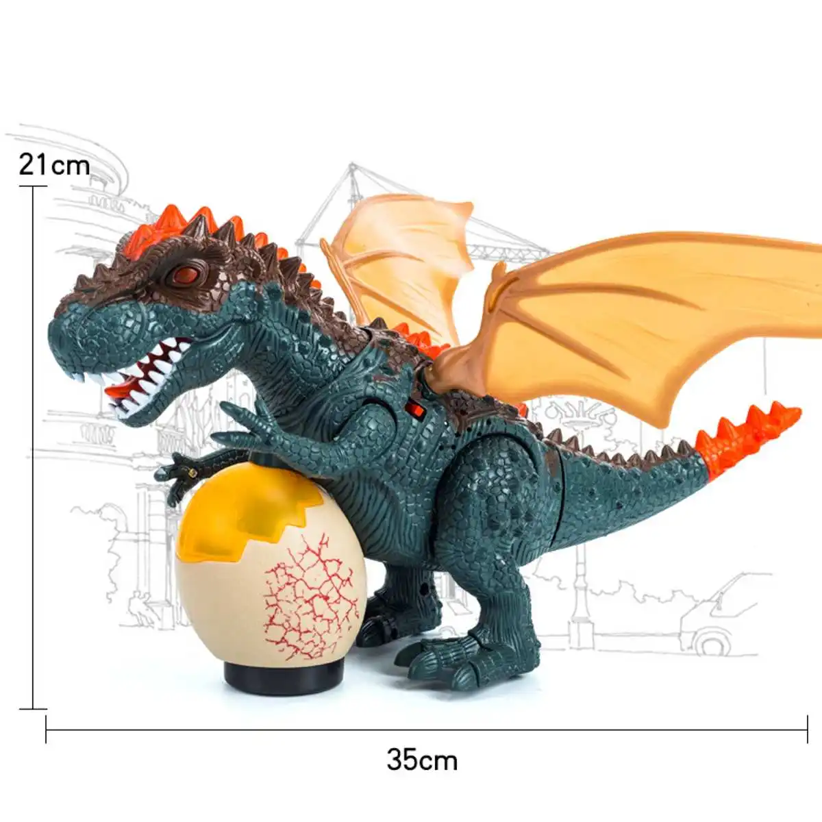

Intelligent Sensing Electric Dinosaur Jurassic Light Voice+light Electric Dinosaur Egg Animals Model Toy For Kid Children Gift