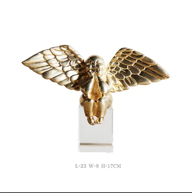 Бесплатная доставка Простой камень золотой серебряный белый ангел украшения