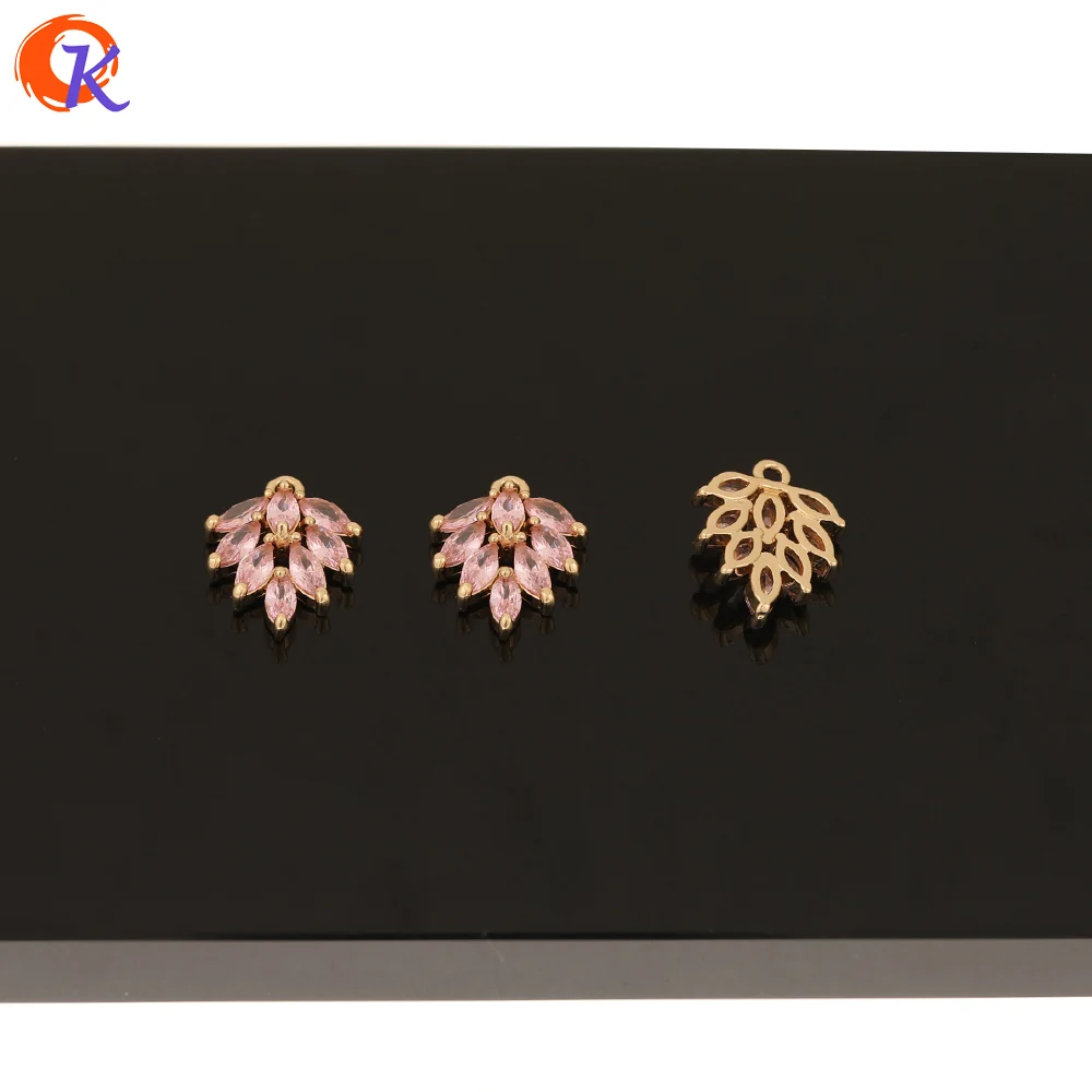 

Cordial Design 40Pcs 13*16MM Jewelry Making/Pendant/Earring Findings/Jewelry Accessories/Hand Made/Pink CZ Charms/DIY Connectors