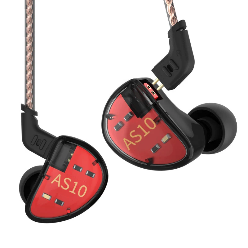 Наушники-вкладыши KZ AS10 5BA проводные Hi-Fi наушники с монитором для игр и