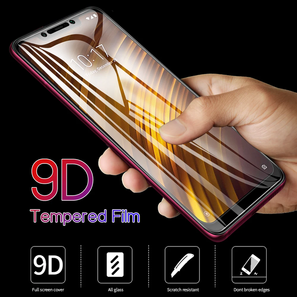 

9D Screen Protector Glass For Xiaomi Poco x3 Glass for Xiaomi Mi10 Mi9 8 Lite Mi 9T Phone Glass For poco X3 Tempered Protective