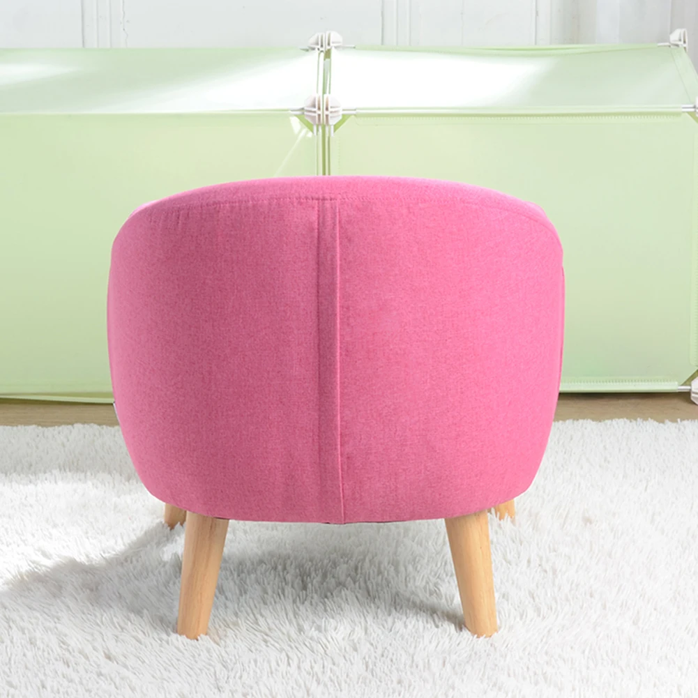 

Childrens Single Sofa With Sofa Cushion Removable and Washable Linen Rose Red