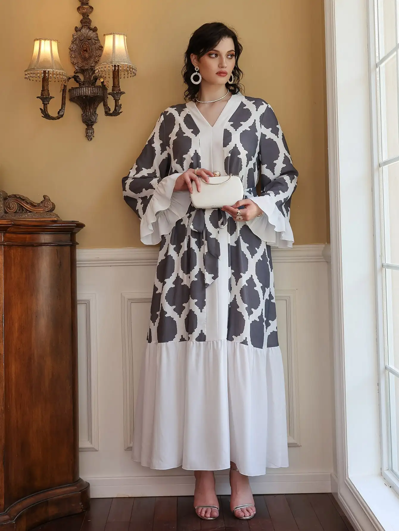

TOLEEN Women Plus Size Large Elegant Maxi Dresses 2022 Arabic Boho Long Sleeve Oversized Muslim Party Evening Festival Clothing