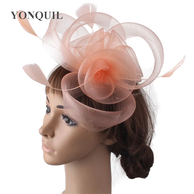 Винтажный темно синий кринолин цветок вуалетки аксессуары для волос шляпы