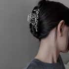 Женские Винтажные заколки для волос, большие металлические заколки-Крабики серебристого цвета в стиле панк, аксессуары неправильной формы, 2022