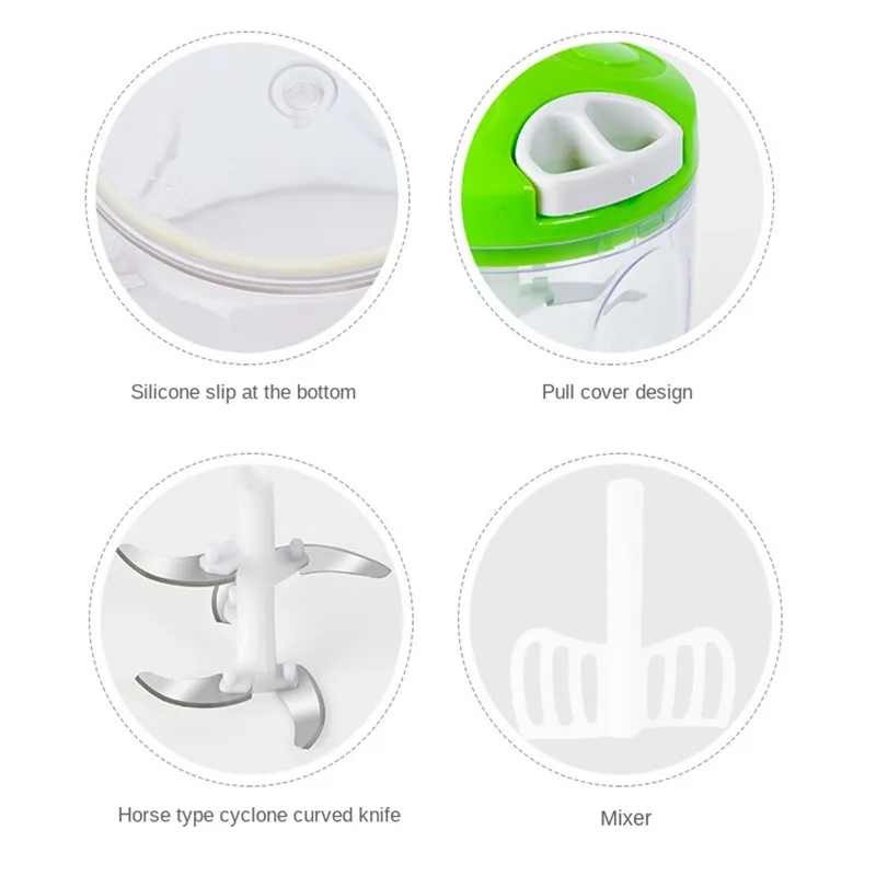 Кухонный комбайн Pull String овощерезка фрукты орехи Лук Чоппер ручная тяга Мясорубка