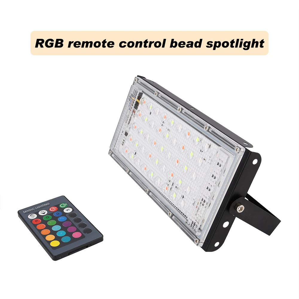 Светодиодный прожектор 50 Вт AC220V 240 В RGB Водонепроницаемый Ip66 наружный садовый светильник Светодиодный отражатель литой свет прожекторы