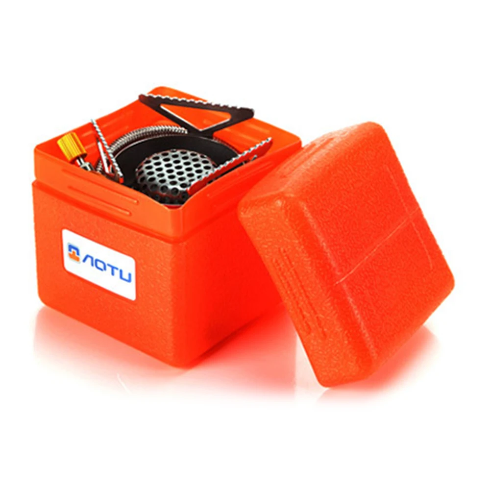 Туристическая горелка портативная газовая плита с пьезозажиганием складная