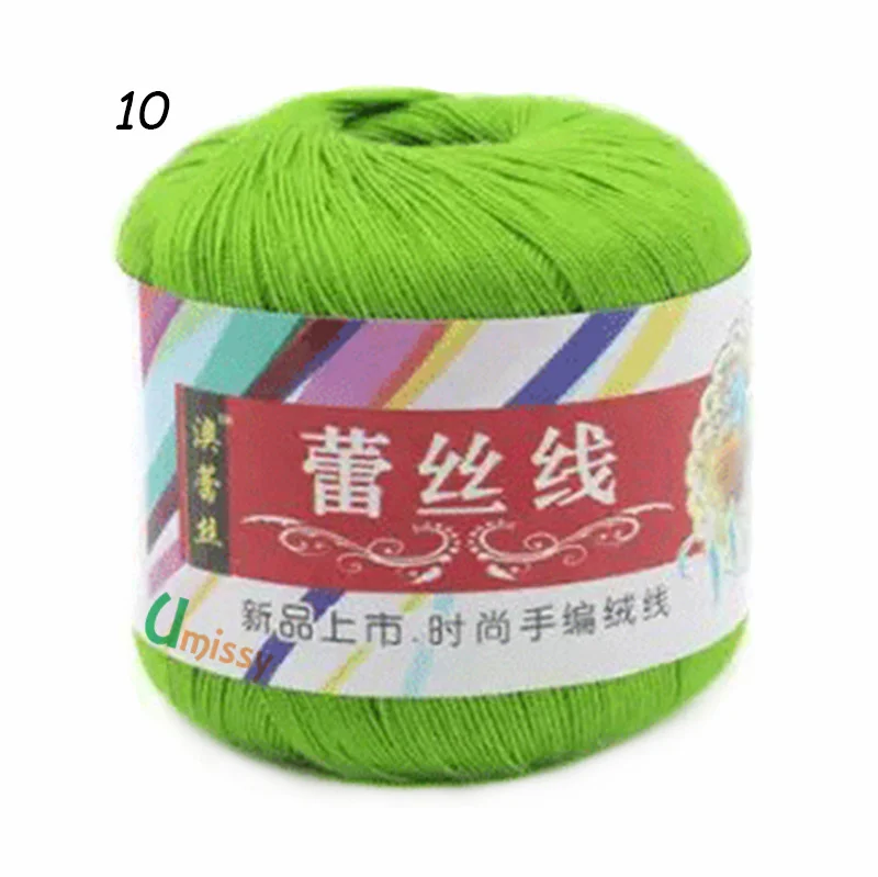 1pc 10 1 шт. хлопок чесаная пряжа для ручного вязания тонкая мягкая цветная Органическая пряжа - Цвет: 1pc 10