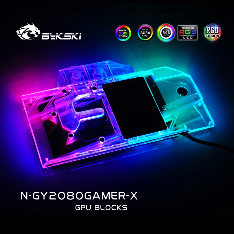 Bykski GPU кулер совместимый с Galaxy GEFORCE RTX 2080 GAMER водяное охлаждение VGA блок RGB RBW свет N