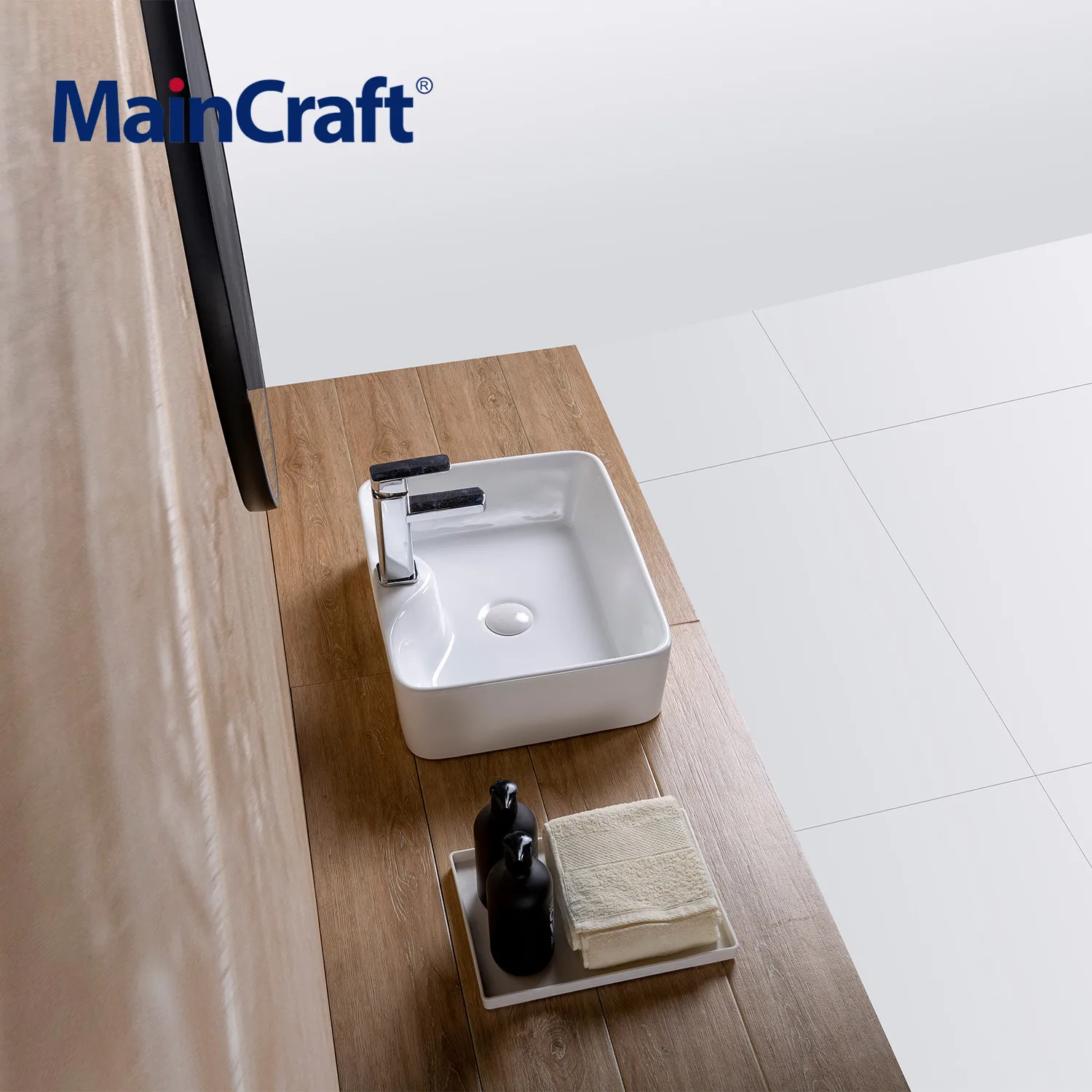 Прямоугольная керамическая раковина для ванной комнаты белая раковины