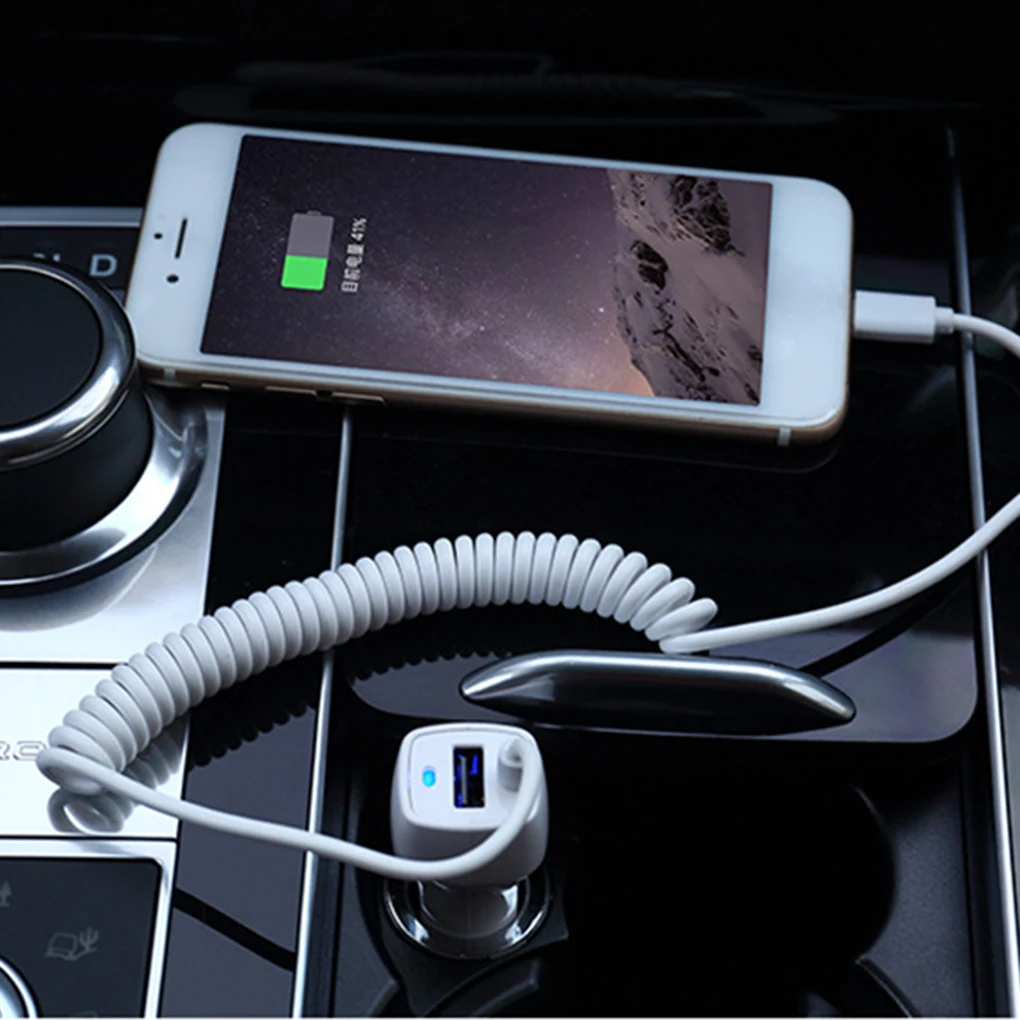 Универсальное автомобильное зарядное устройство с кабелем USB мобильный телефон