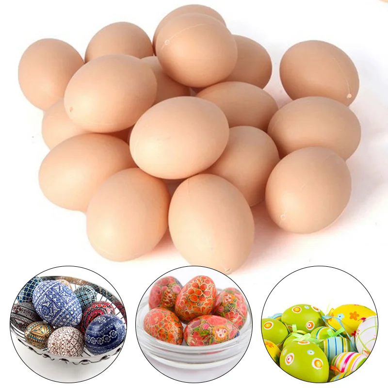 

5pcs Hatching Eggs Hen Poultry Hatch Breeding Simulation Fake Plastic Artificial Eggs DIY Painting Easter Egg Educational Toys
