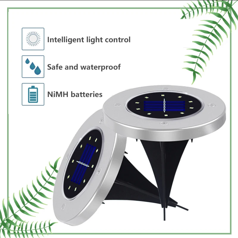 

5/8/10LED Solar Power Waterproof Lawn Buried Light Under Ground Lamp Outdoor Path Way Garden Decking Light Landscape Lights