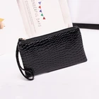 Женский клатч из искусственной кожи, модный кошелек унисекс с узором под кожу крокодила, трендовый кошелек на молнии, портативный мобильный телефон сумка, 1 шт.