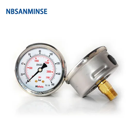 NBSANMINSE инструменты датчик из нержавеющей стали SM1SP63B 63 мм 2,5 дюймов 1/4 NPT задний манометр жидкостный гидравлический датчик давления масла