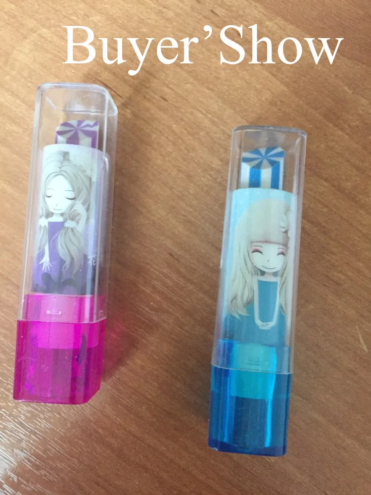 1 шт красочные ластик милый губная помада мороженого Форма поворотный