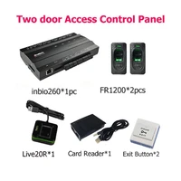 zk two door inbio 260 fingerprint with card access control system kit 26bit wiegand access control with tcpip and rs485