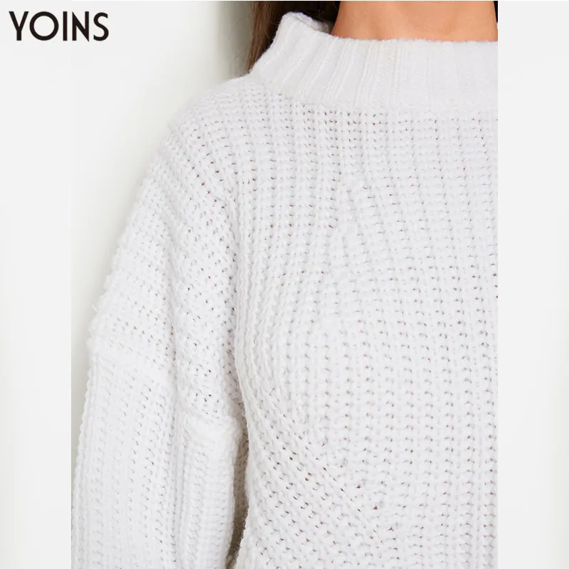 YOINS 2020 Осень Зима Весна женский свитер и пуловер круглый вырез длинный рукав