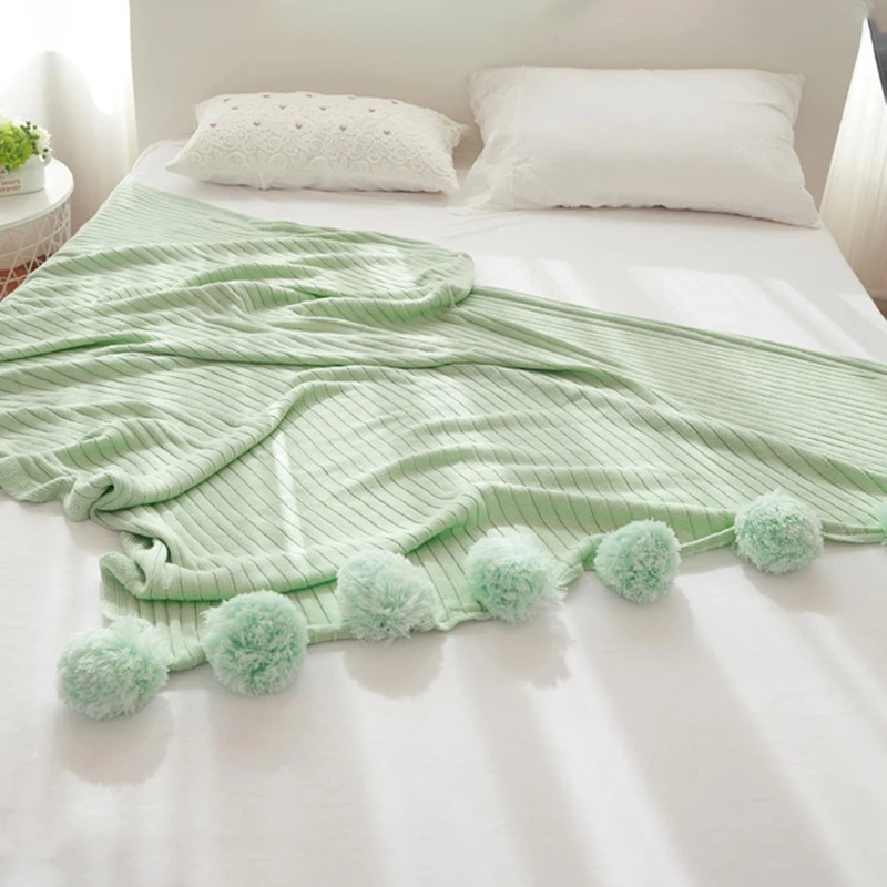 Новое хлопковое покрывало с вязаной нитью 150x200 см для детей взрослых двухместная