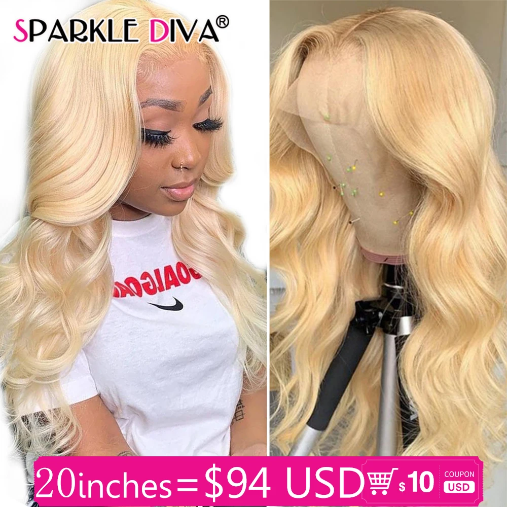 38 36 34 Inch 13x4 13x6 613 Lace Frontal Wig Honey Blonde Colored Brazilian Remy Body Wave Lace Front Human Hair Wigs for Women