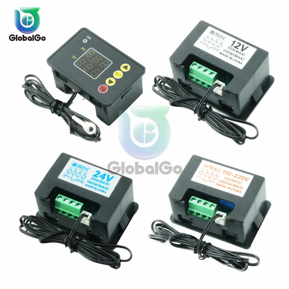 Нормально открытое реле 10 А 20 температурный контроллер с сигнализацией зуммера 12