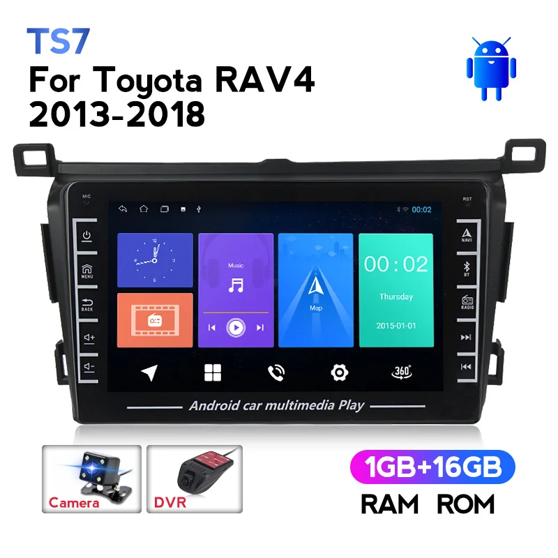 

MEKEDE Android автомобильный радиоприемник, мультимедиа для Toyota RAV4 Rav 4 2013 2014 2015 2016 2017 2018 поддержка Carplay ADAS DVR Quad Core 2.5D