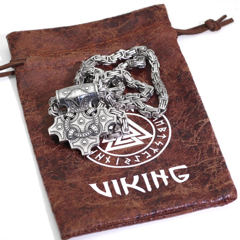 Скандинавский Викинг odin Ворон Тор молот Mjolnir stainles стальной кулон ожерелье |