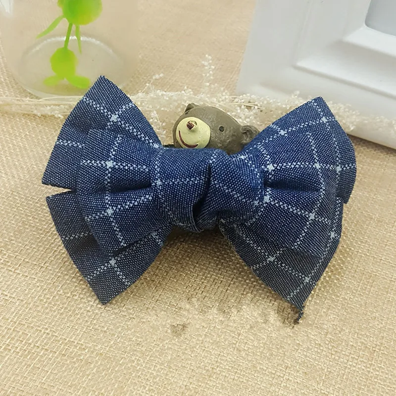 Клетчатая ткань хлопковая лента ручная работа заколка для волос бант с принтом