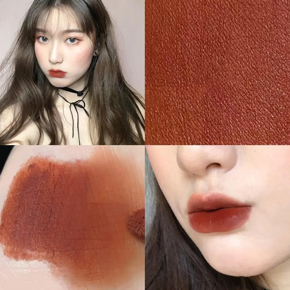 

New Sexy 6 Colors Velvet Matte Lip Glaze Waterproof Lipstick Makeup Lip Glaze Care Sweat-Proof Persistent Coloring For Wome U5K1