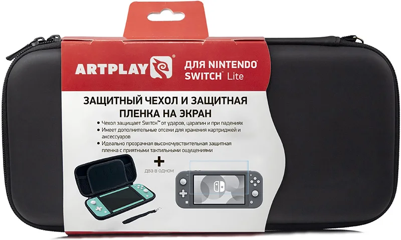 Чехол и защитная плёнка Artplays для Nintendo Switch Lite (черный)|Запасные части| |