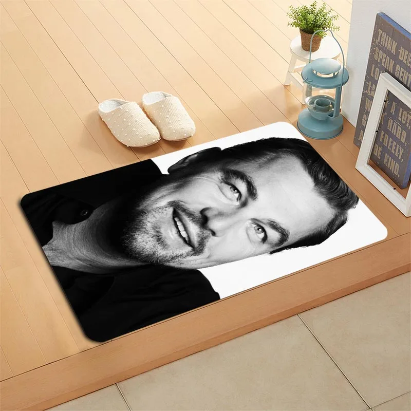 

Mat Flannel Sponge Fabric Leonardo DiCaprio Doormat Floor/Bath/Kitchen/Beach 3D Printed Shaggy Decoration For Bedroom