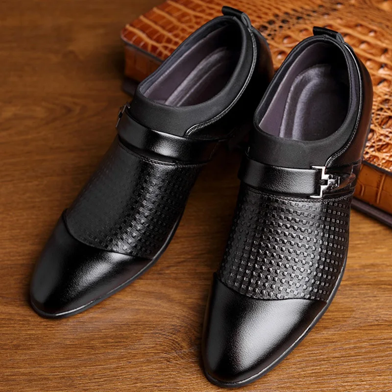 Мужские черные туфли смокинги без застежки формальные Кожаные Туфли оксфорды с