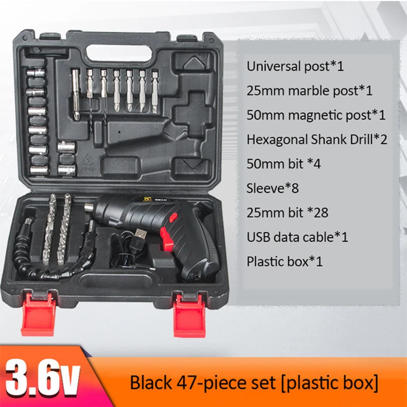 

3.6V Cordless Electric Screwdriver Mini Cordless Drill USB Charging Home DIY Multifunctional Power Tools with LED Lighting