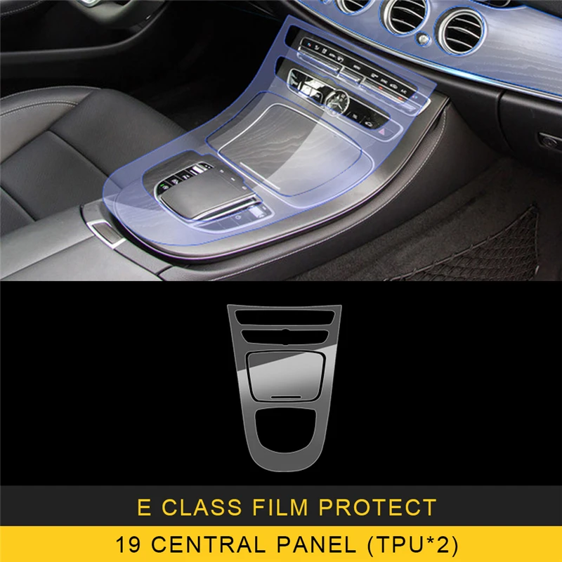 19 central panel Для Mercedes Benz E Class W213- Автомобильная центральная консоль пленка крышка приборной панели защитная пленка наклейка аксессуары - Название цвета: 19 central panel