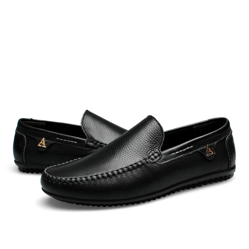 Мужские лоферы Кожаные повседневные Мягкие Мокасины Высокое качество слипоны из