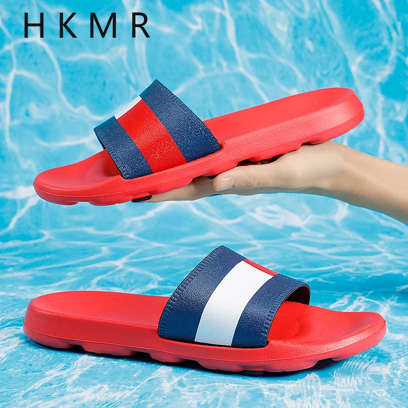 

Summer Fashion Men Slippers Hot Sale Red Blue Men Youth Outdoor Beach Sandals Soft Botom Flats Male Casual Slippers for Mens