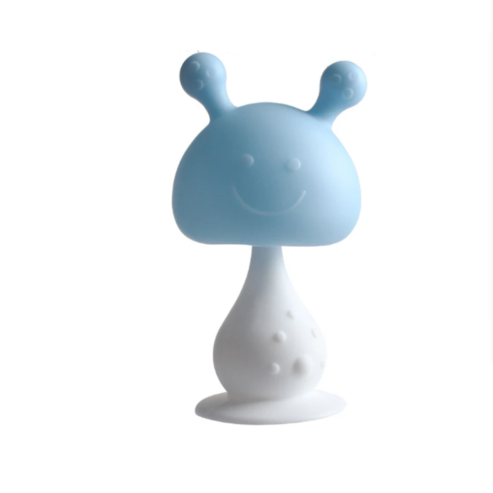 

Candy Color Mushroom Baby Hand Grip Food Grade Silicone Teethers Infant Fruit Chewing Toy Teething Toy Chew Dental Care