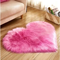 heart shaped area rug soft shaggy carpet floor mat sheepskin bedroom home decor hairy fluffy carpet rugs