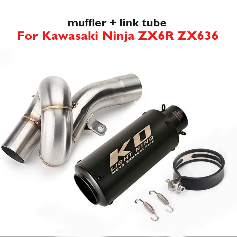 

Slip on Motorcycle Exhaust Tip Muffler Escape Tip Connection Tube Middle Mid Pipe for Kawasaki Ninja ZX6R ZX636 2009-2020