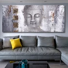 Высококачественная абстрактная картина с изображением Будды, Большая Картина на холсте для гостиной, современная картина с изображением Будды