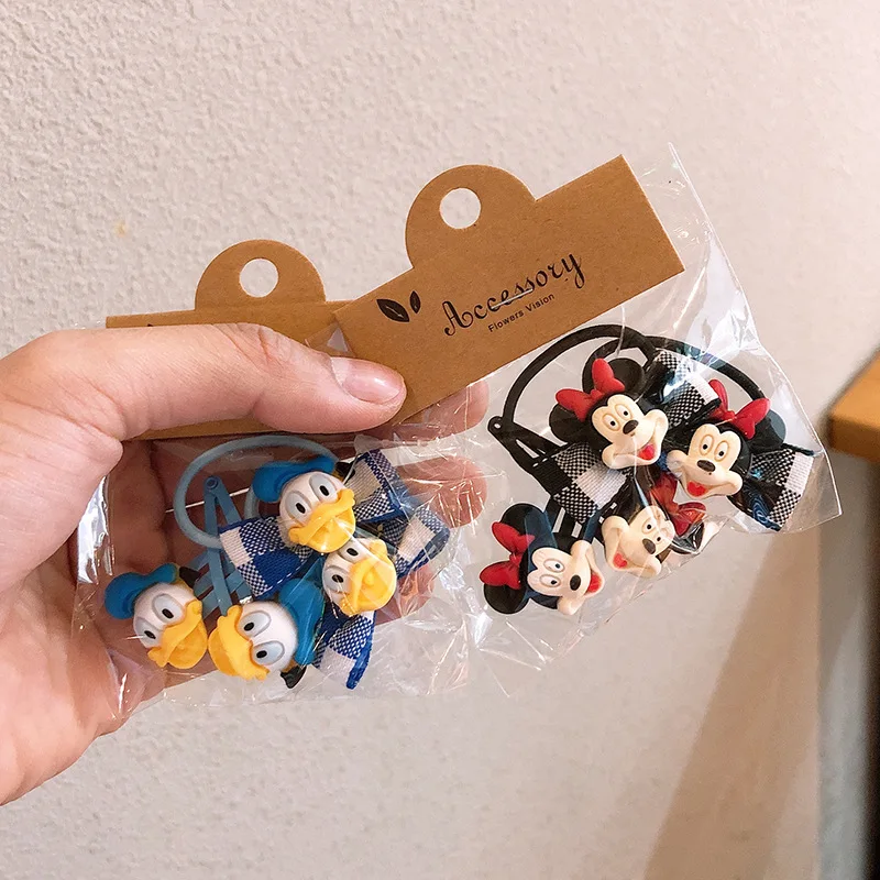 4 шт. Disney для волос аксессуары веревка из мультфильма Микки Маус заколка резинка