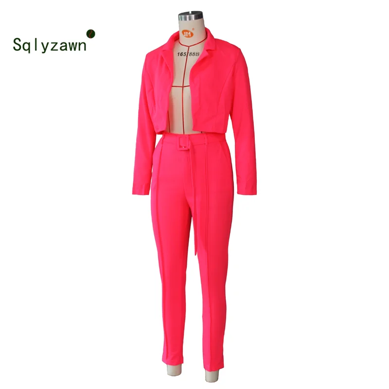 Уличный женский короткий Блейзер комплект из 2 предметов осенние женские