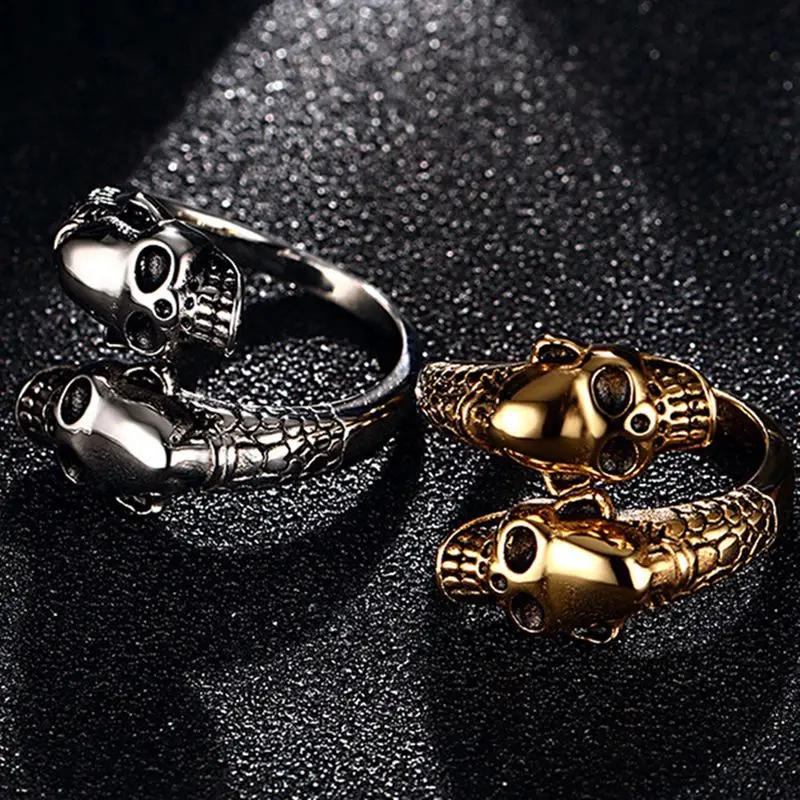 1 шт. кольцо в стиле панк с черепом для мужчин и женщин золотое серебряное рок на