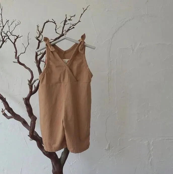 INS Новый Модный V дизайн цельный широкие брюки комбинезон дети девочки мальчик