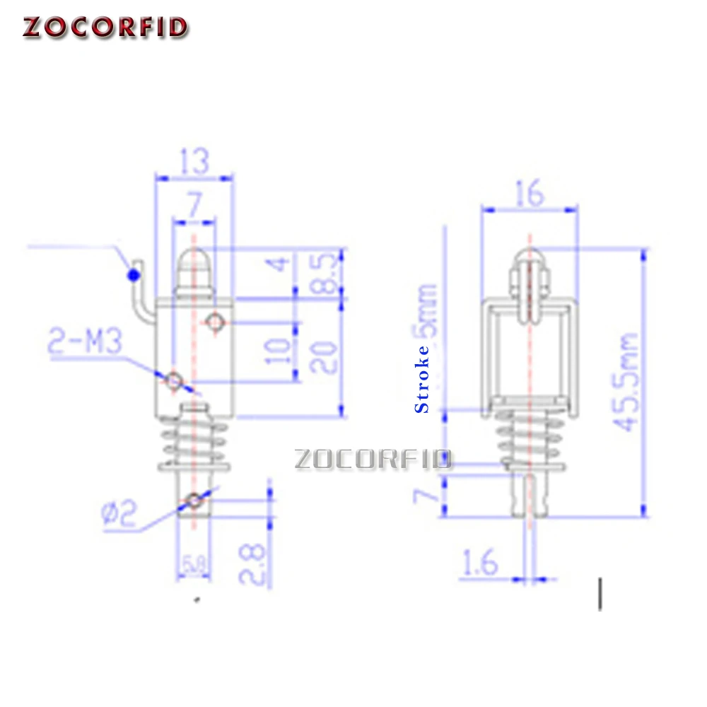 Электрический мини-замок на болтах цилиндрический электромагнитный замок с