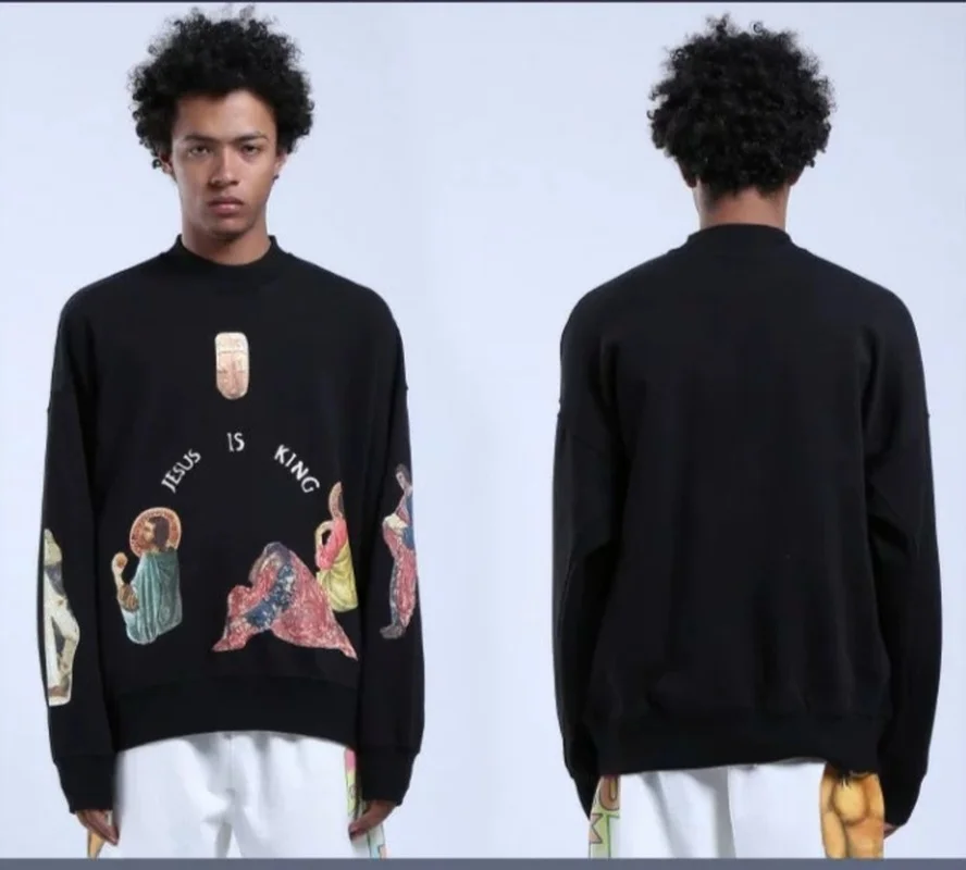 

20ss Kanye West Jesus Is King Hoodie Men Women Fashion Digital Injection Jesus Is King Sweatshirts Face Jesus Is King Pullover
