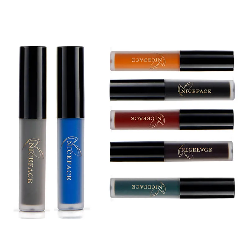 9 цветов жидкая помада водостойкая стойкая Косметика черный синий фиолетовый